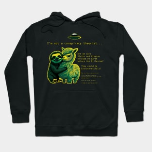 Conspiracy Sloth and Alpaca Hoodie